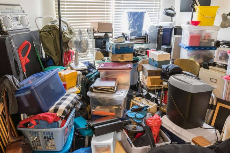 used stuff gathered in the storeroom for disposal