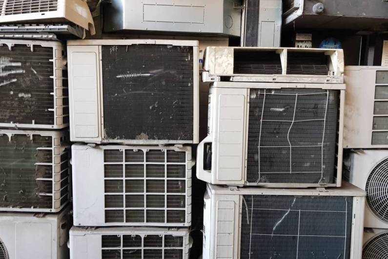 AC outdoor unit collected for dismantling