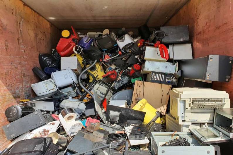 electronic scrap collected in the store